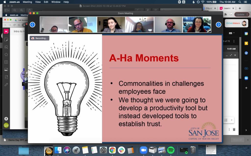 Aha Moments Slide from City of San Jose Innovation Learning Lab