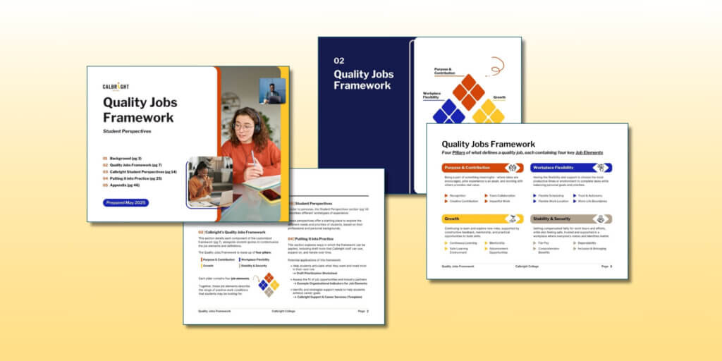 Sample pages from the quality jobs framework